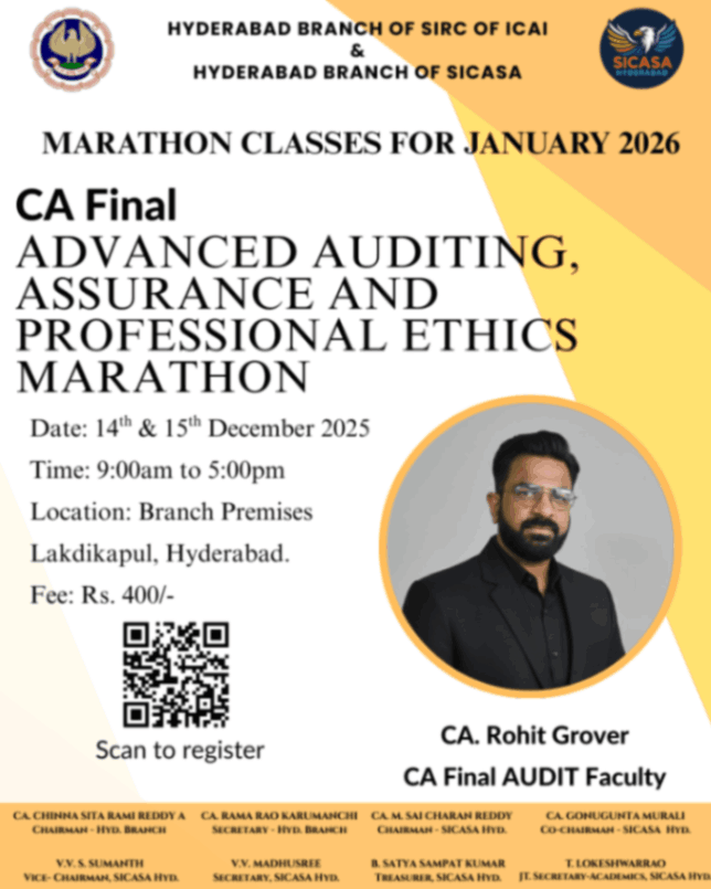 MARATHON CLASSES FOR CA FINAL STUDENTS ON AAAPE (AUDITING)