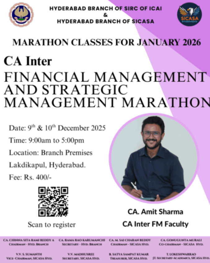 MARATHON CLASSES FOR CA INTERMEDIATE STUDENTS ON FMSM