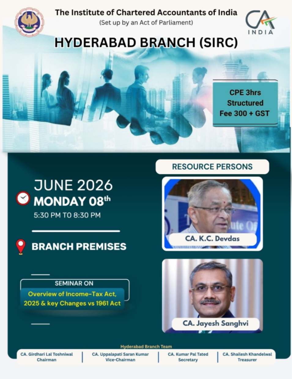 Seminar on Overview of Income Tax Act, 2025 & key Changes  vs 1961 ACT