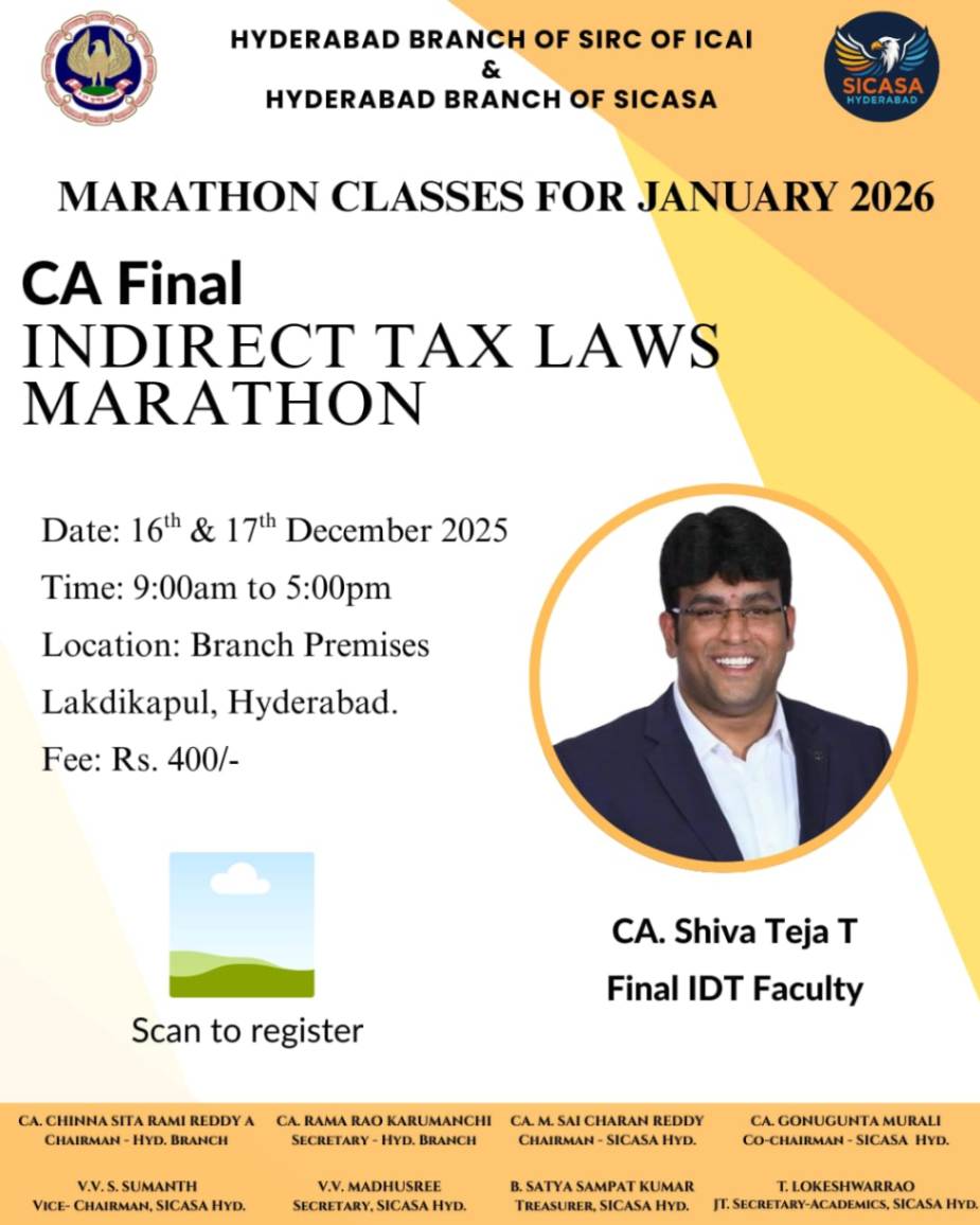 MARATHON CLASSES FOR CA FINAL STUDENTS ON IDT