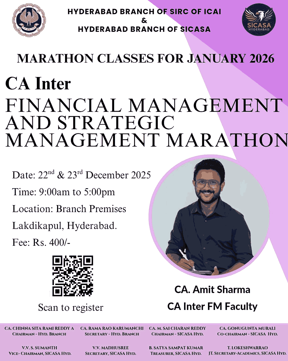 MARATHON CLASSES FOR CA INTERMEDIATE STUDENTS ON FMSM
