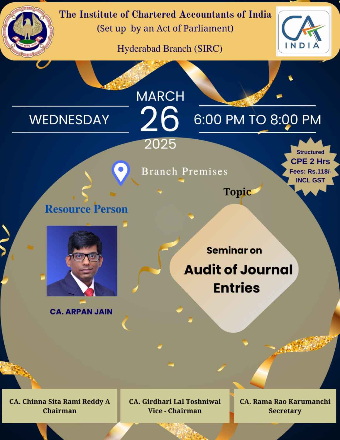 Seminar on "Audit of Journal Entries"