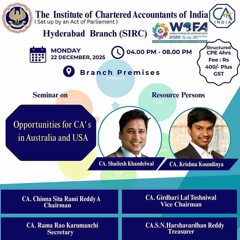 Seminar on Opportunities for CA s in Australia and USA