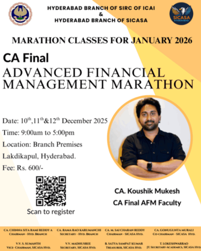 MARATHON CLASSES FOR CA FINAL STUDENTS ON AFM