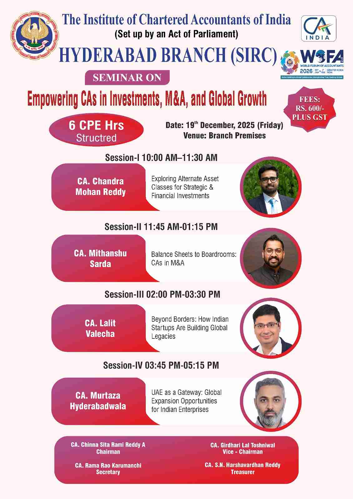 Seminar on Empowering CAs in Investments, M&A, and Global Growth