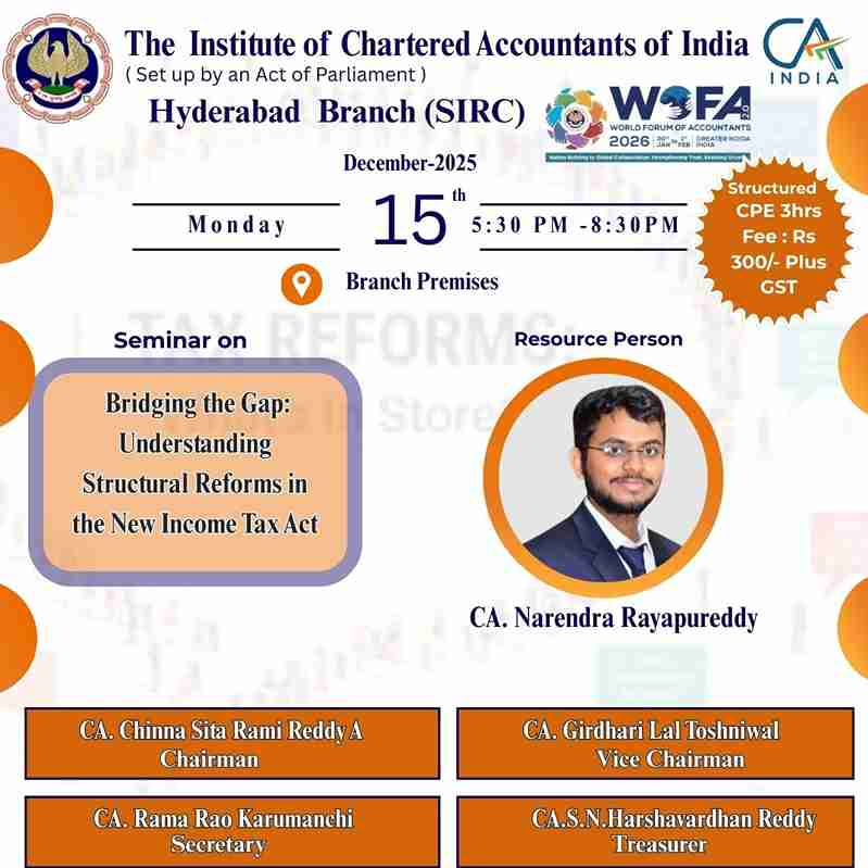 Seminar on Bridging the Gap: Understanding Structural Reforms in the New Income Tax Act