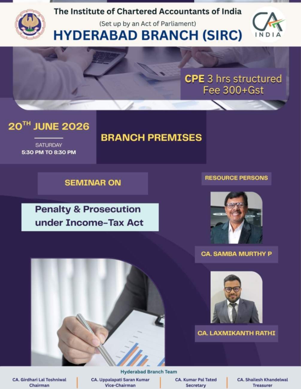 Seminar on "Penalty & Prosecution Under Income-Tax Act"