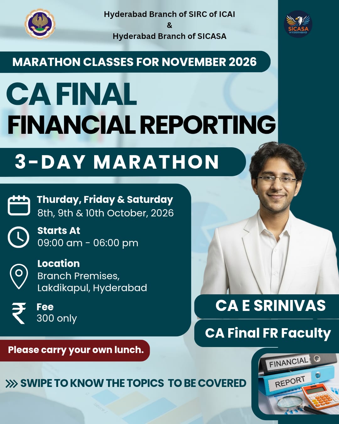 Marathon Classes for CA Final Students (Financial Reporting)