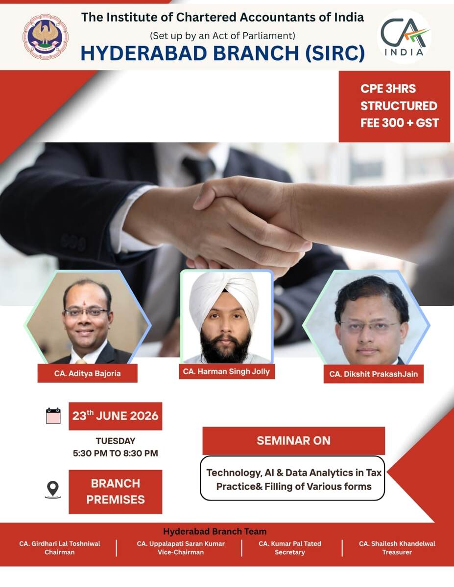 Seminar on "Technology, AI & Data Analytics in Tax Practices & Filing of Various Forms"