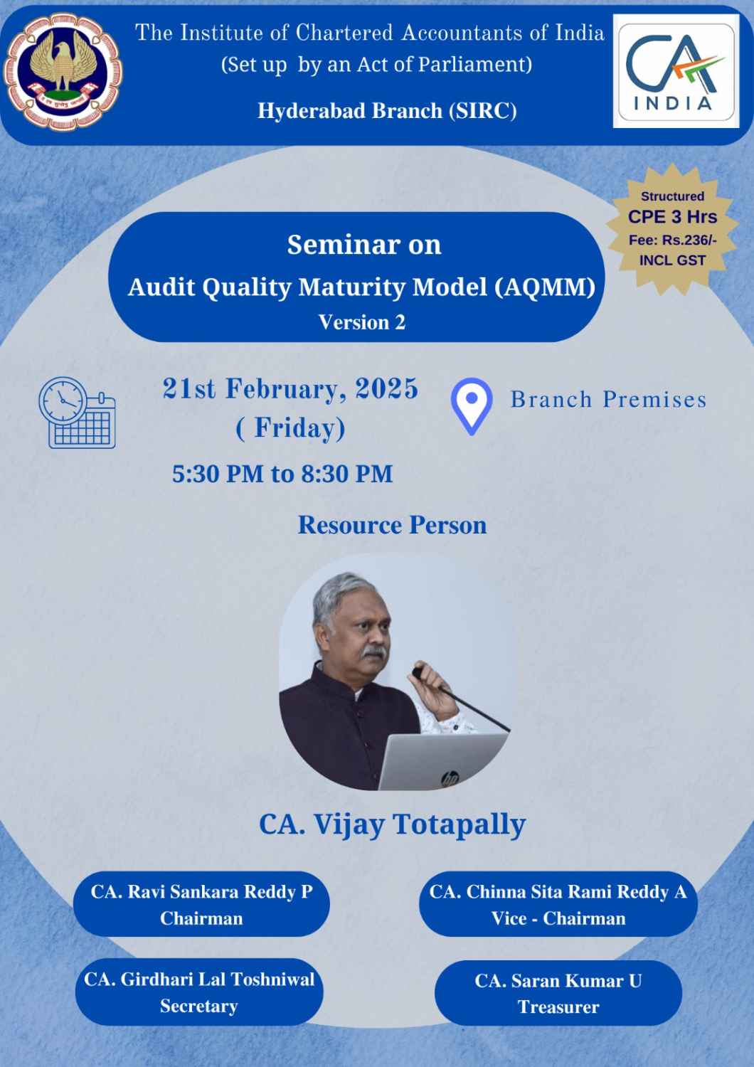 Seminar on "Audit Quality Maturity Model (AQMM)"