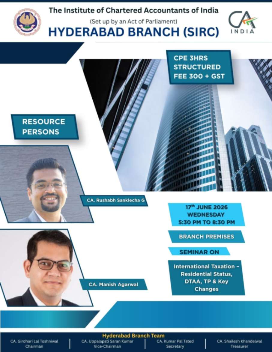 Seminar on International Taxation - Residential Status, DTAA, TP & Key Changes