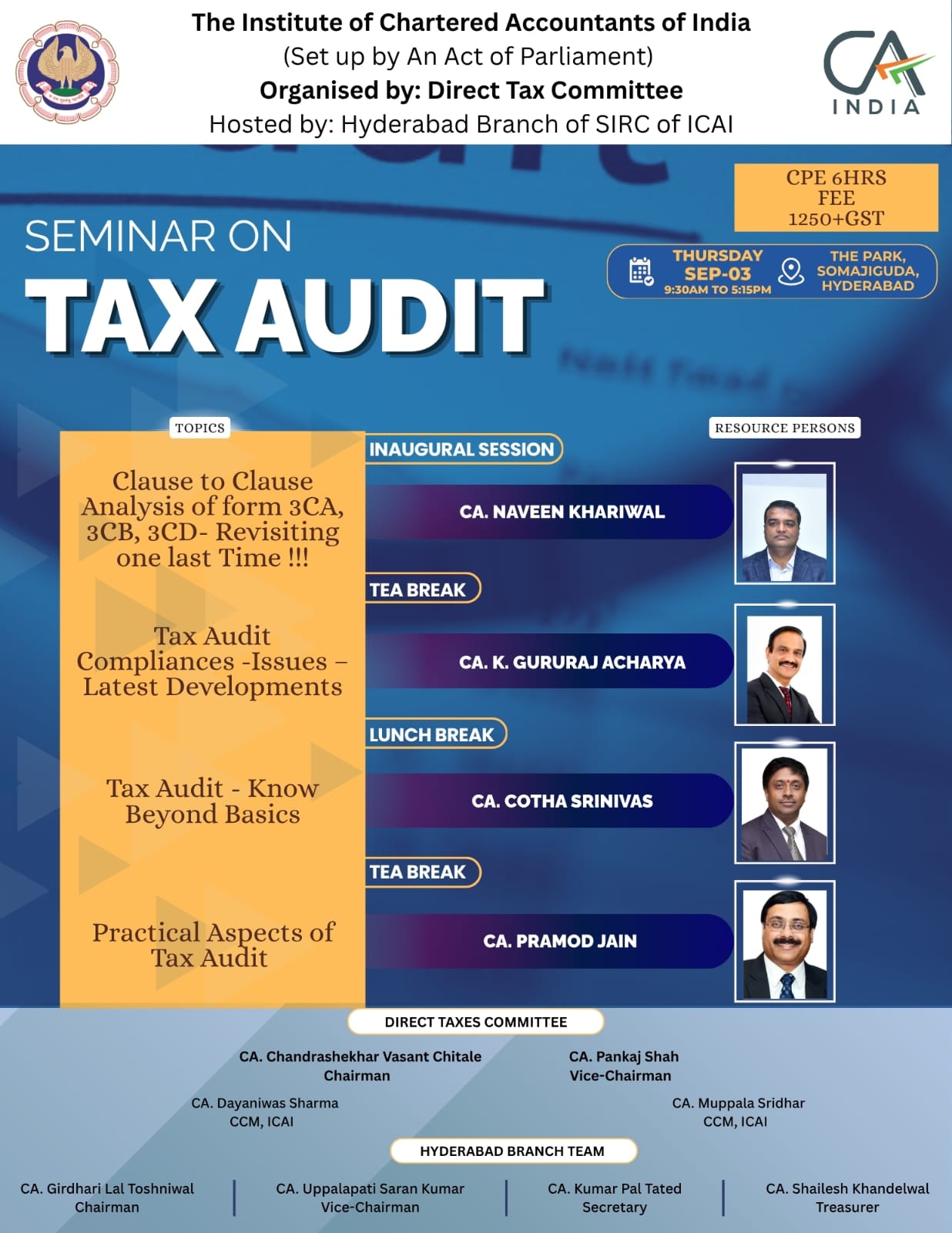 SEMINAR ON TAX AUDIT  (SPOT)