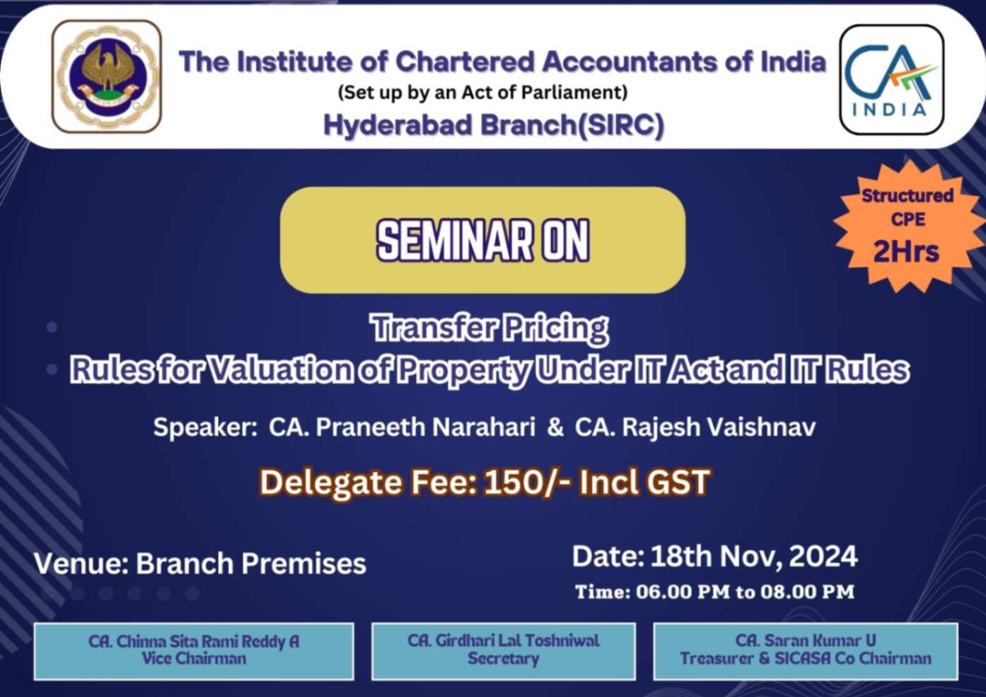Seminar on Transfer Pricing, Rules for Valuation of Property Under IT Act and IT Rules