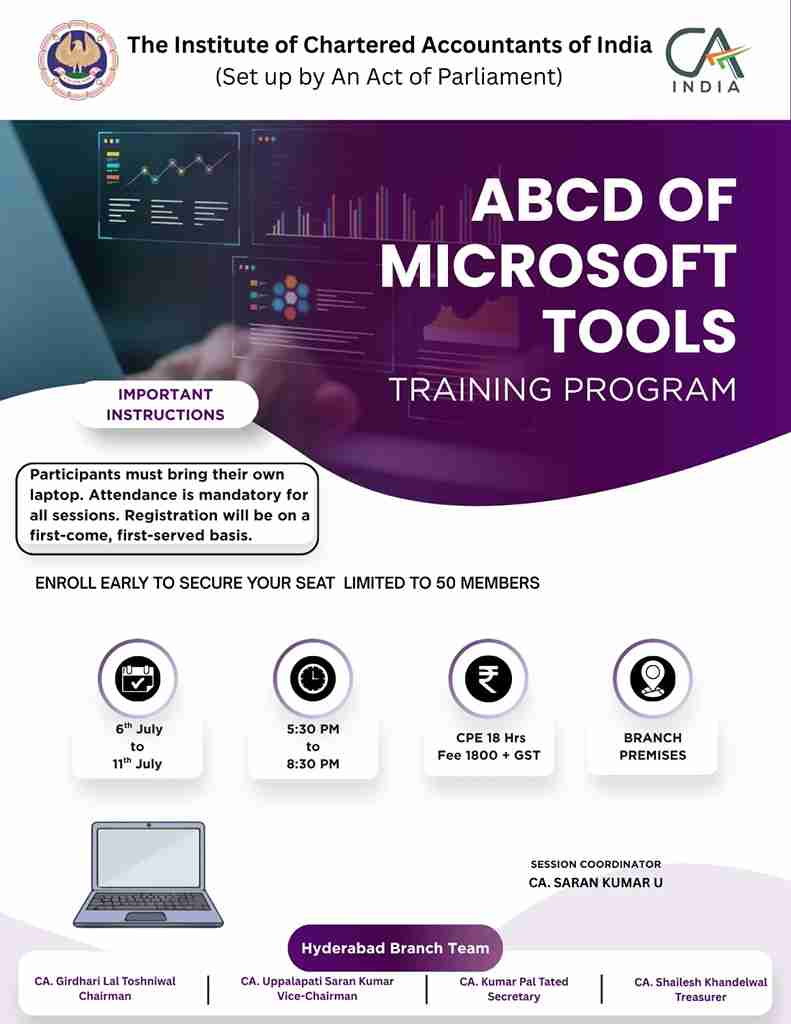 ABCD OF MICROSOFT TOOLS TRAINING PROGRAM