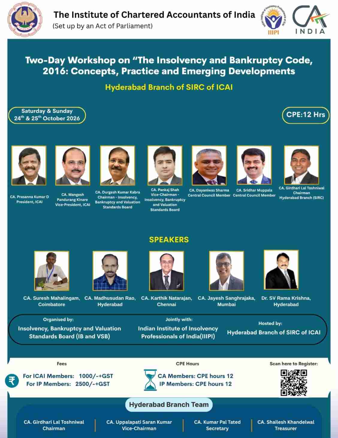 Two-Day Workshop on the Insolvency and Bankruptcy Code, 2016 at Hyderabad