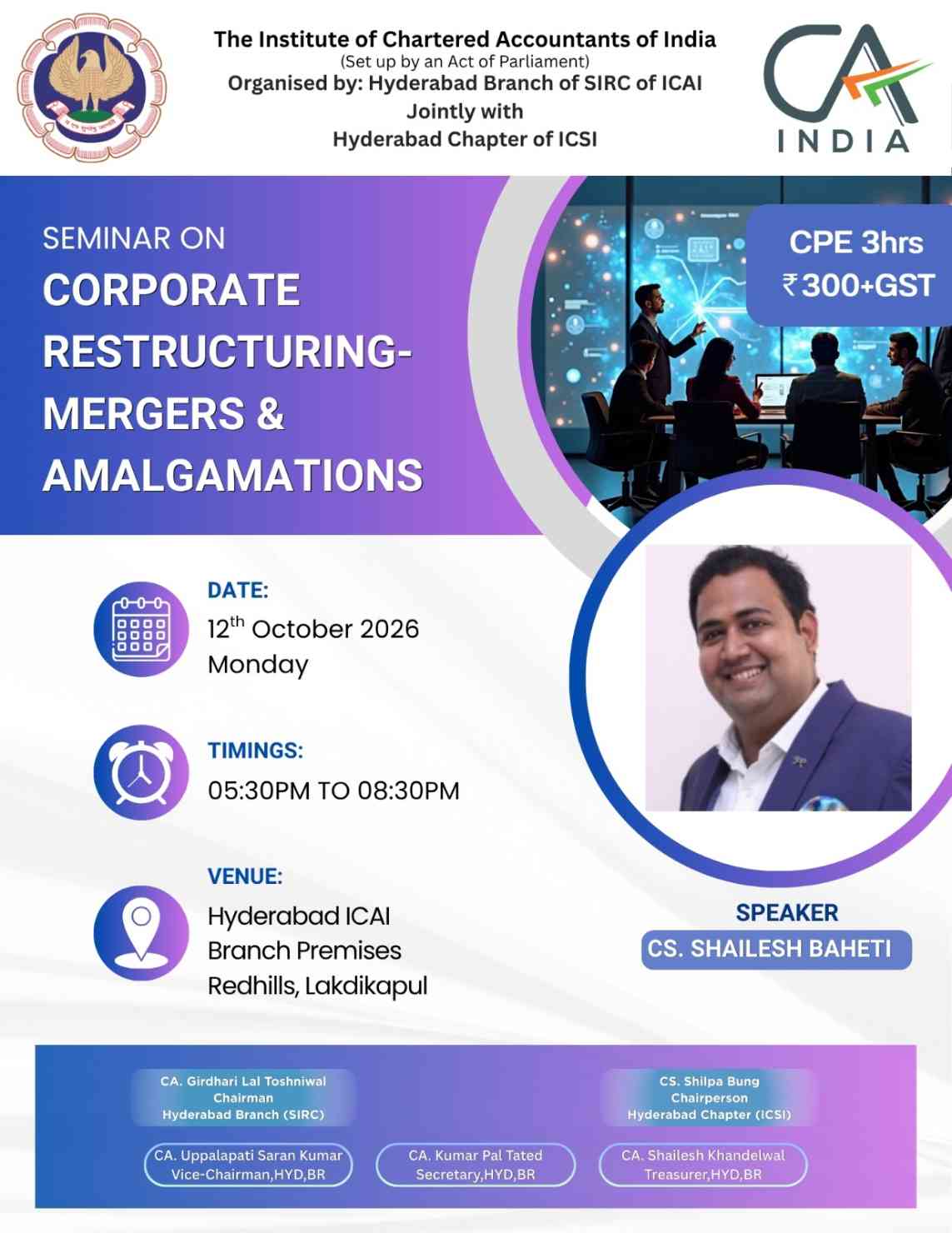 Series on Company Law on "Corporate Restructuring -Mergers & Amalgamations