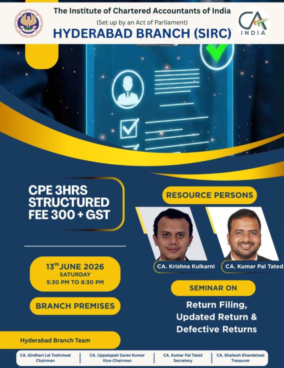 Seminar on Return Filing Updated Return & Defective Returns