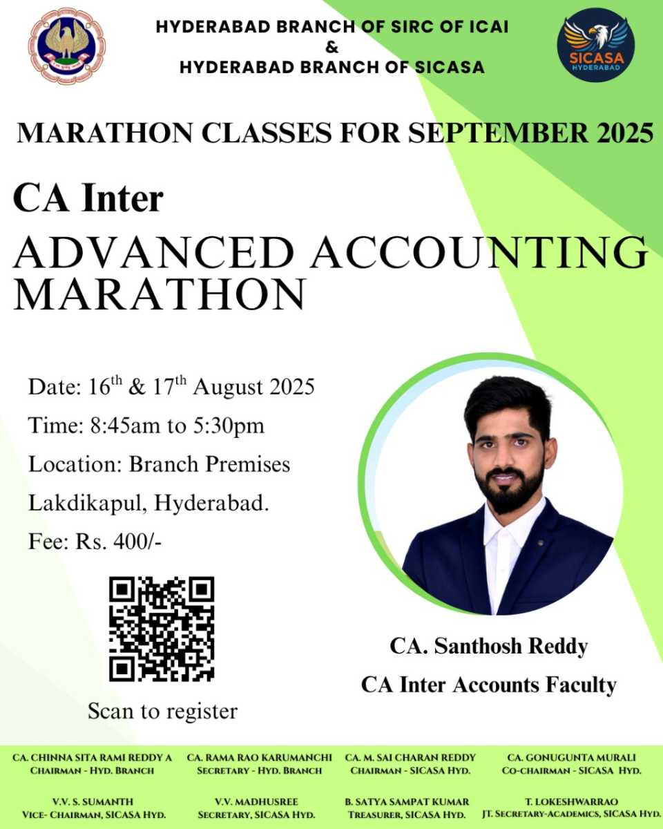 MARATHON CLASSES FOR CA INTER ON ADVANCED ACCOUNTING