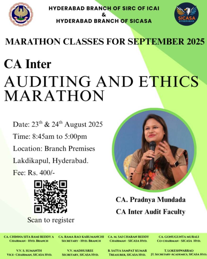 MARATHON CLASSES FOR CA INTER ON AUDITING & ETHICS