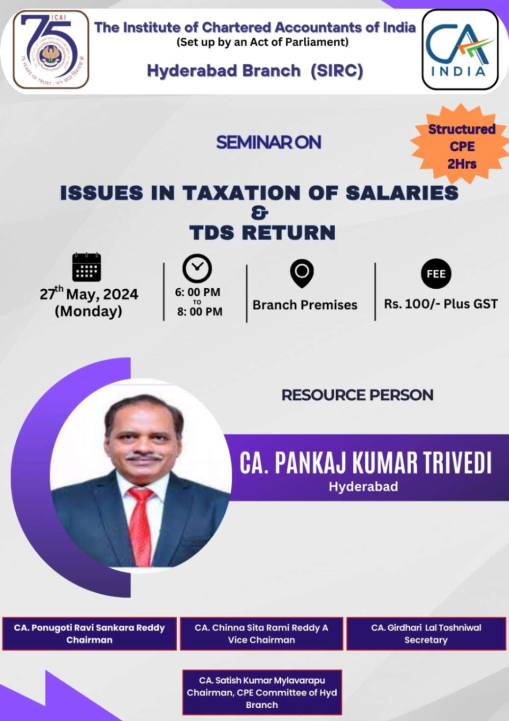 Seminar on Issues in Taxation of Salaries & TDS Return