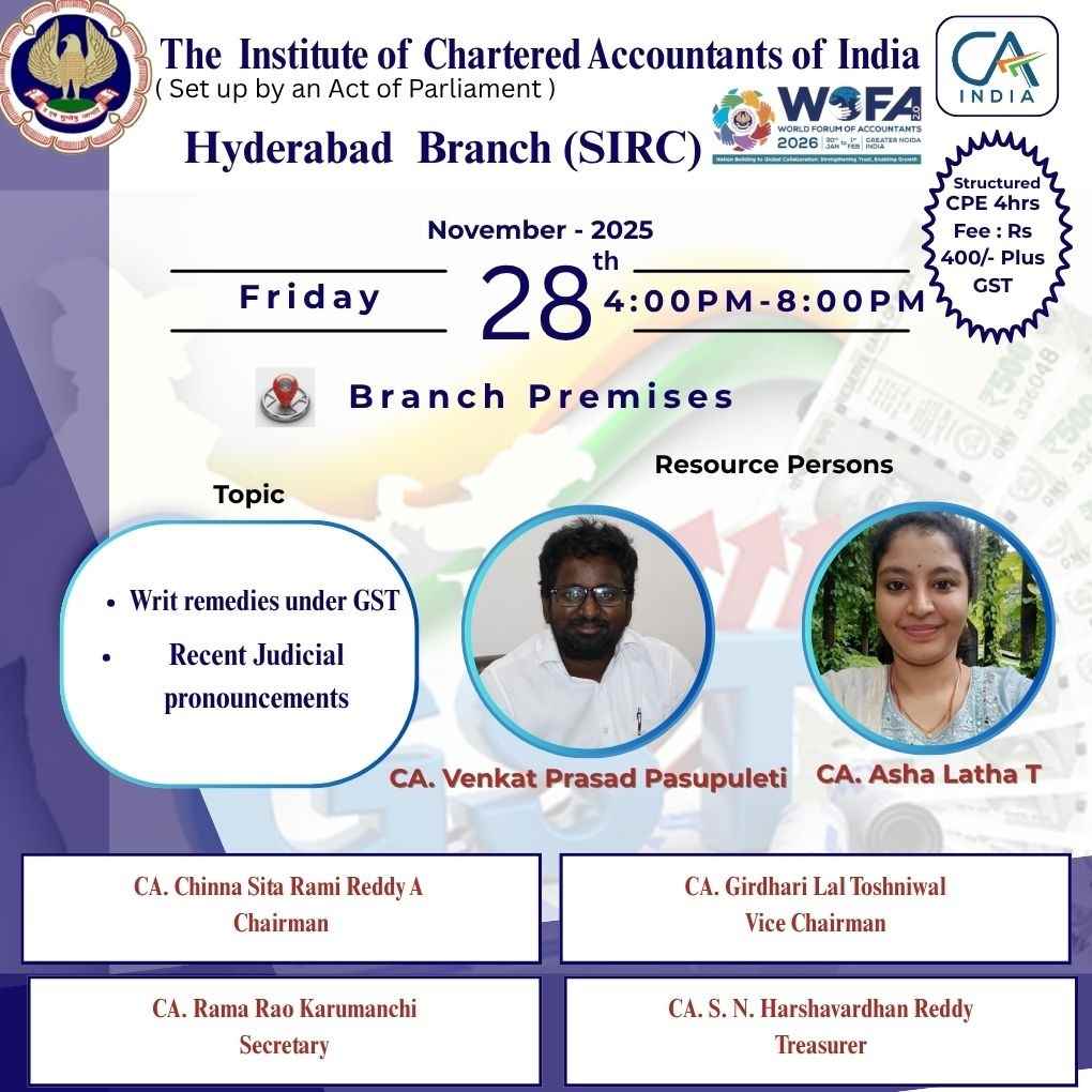 Seminar on Writ remedies under GST and Recent Judicial pronouncements