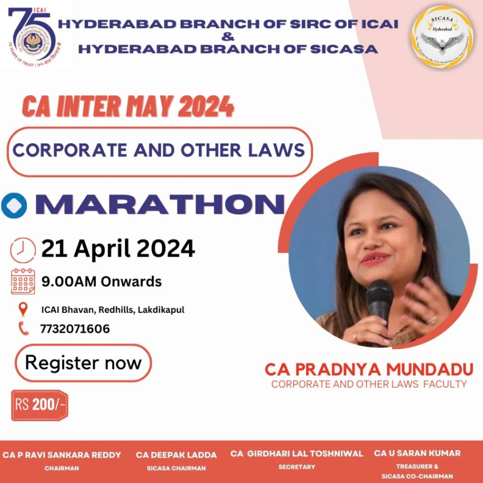 One Day Marathon on CA Inter Corporate & Other Laws for May 2024 Exams