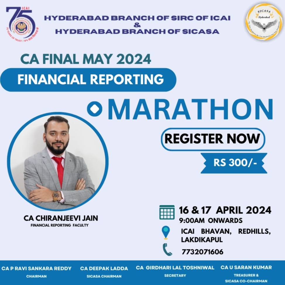 Two Days Marathon on CA final Financial Reporting for May 2024 Exams