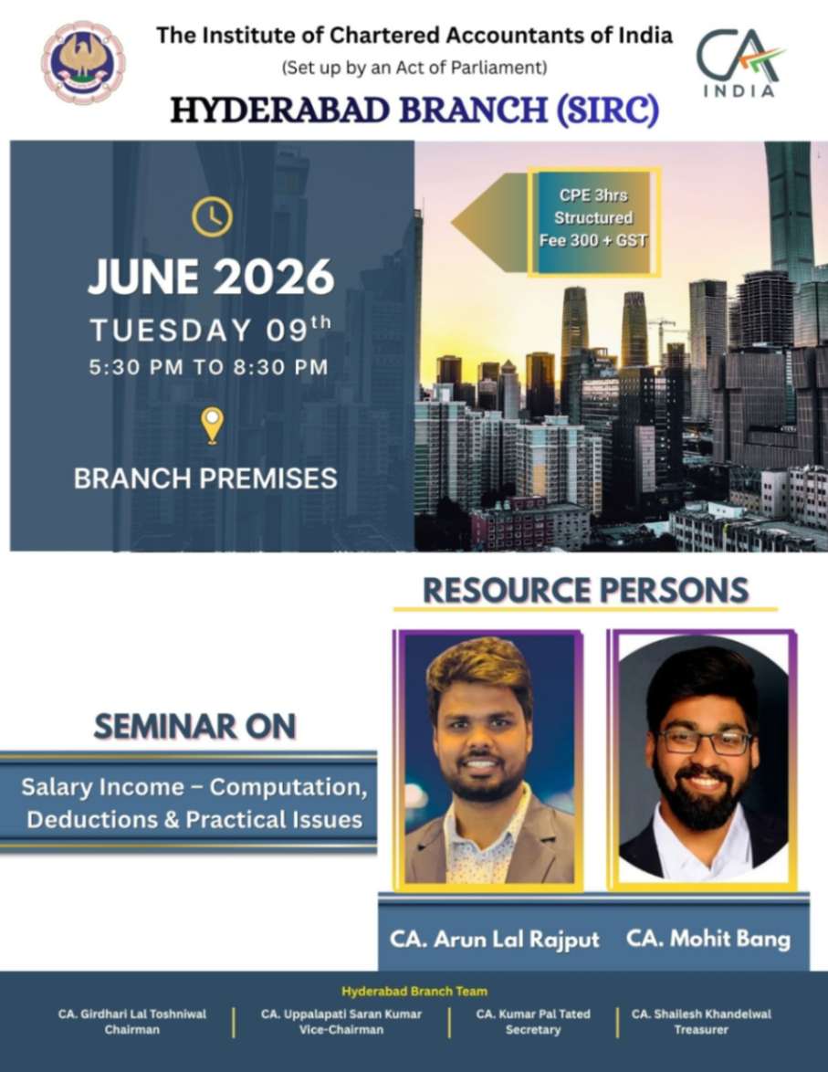 Seminar on "Salary Income Computation Deducations & Practical Issues"