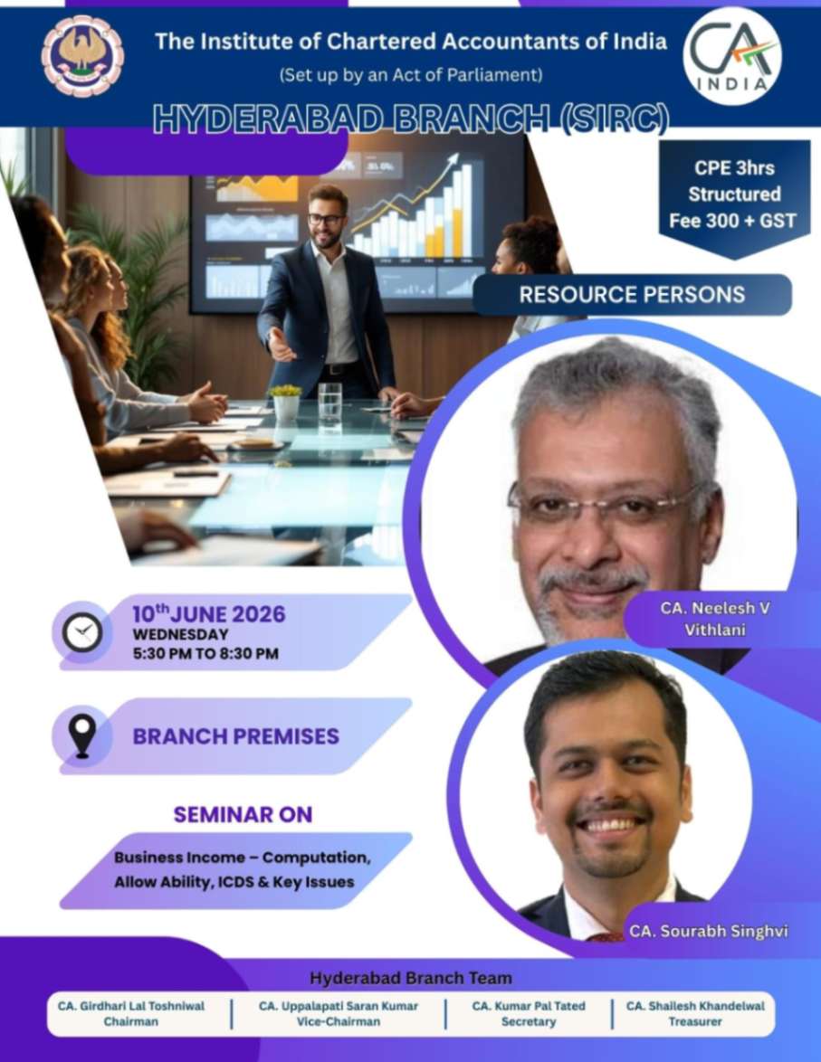 Seminar on Business Income-Computation, Allow Ability, ICDS & Key Issues