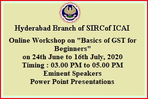 Online Workshop on Basics of GST For Beginners