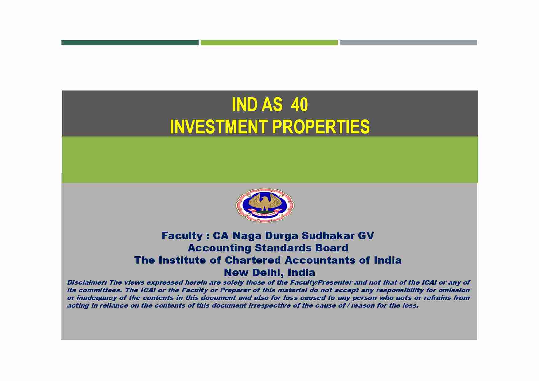 Seminar on Ind AS 16 / Ind AS 40 and Ind AS 38