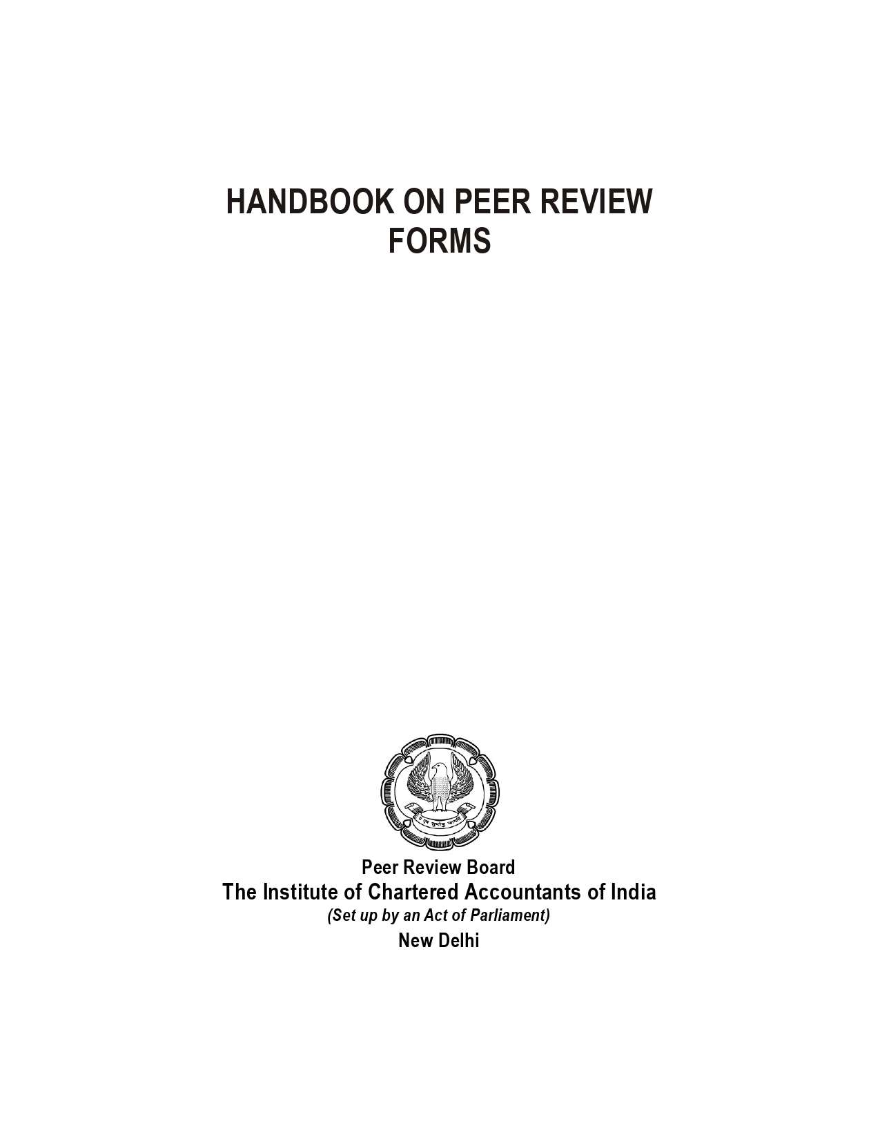 ONE DAY TRAINING PROGRAMME FOR PEER REVIEWERS